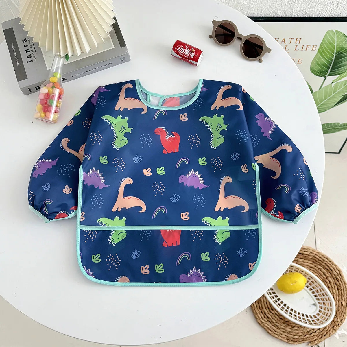 Bavoir imperméable manches longues Mybooni — Tablier repas protection vêtements