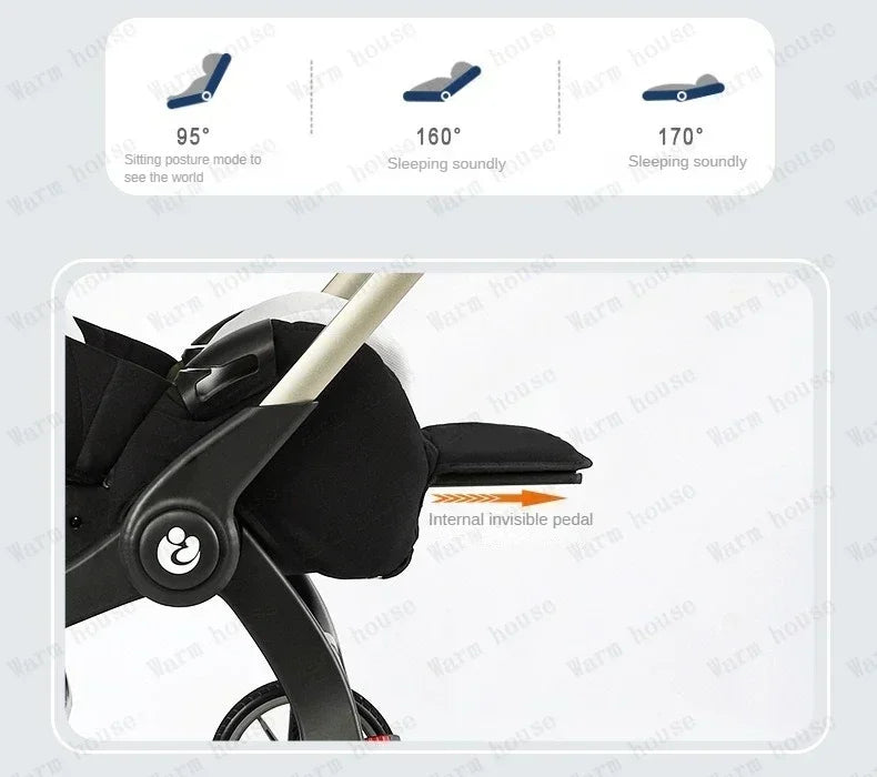 Poussette 4-en-1 multifonctionnelle pliable avec siège auto bébé EU Stock