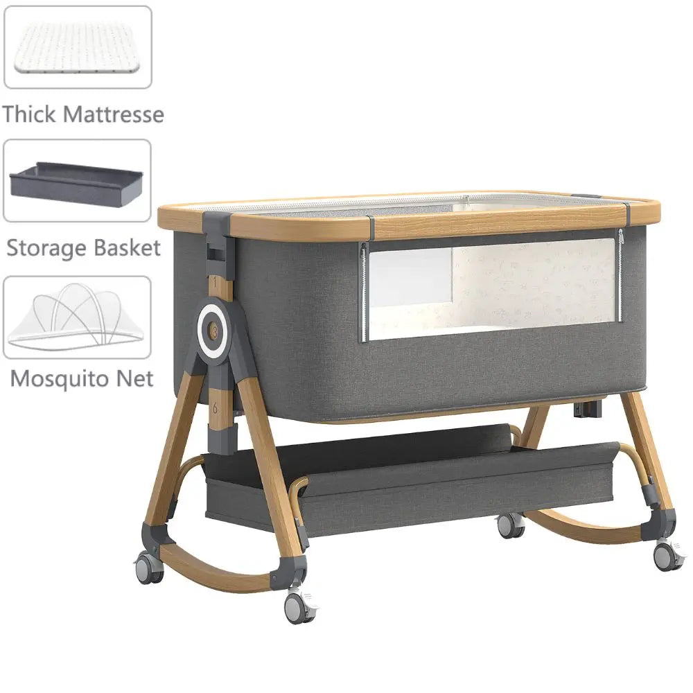 Lit bébé multifonction pliable Mybooni — Berceau balançoire cododo portable