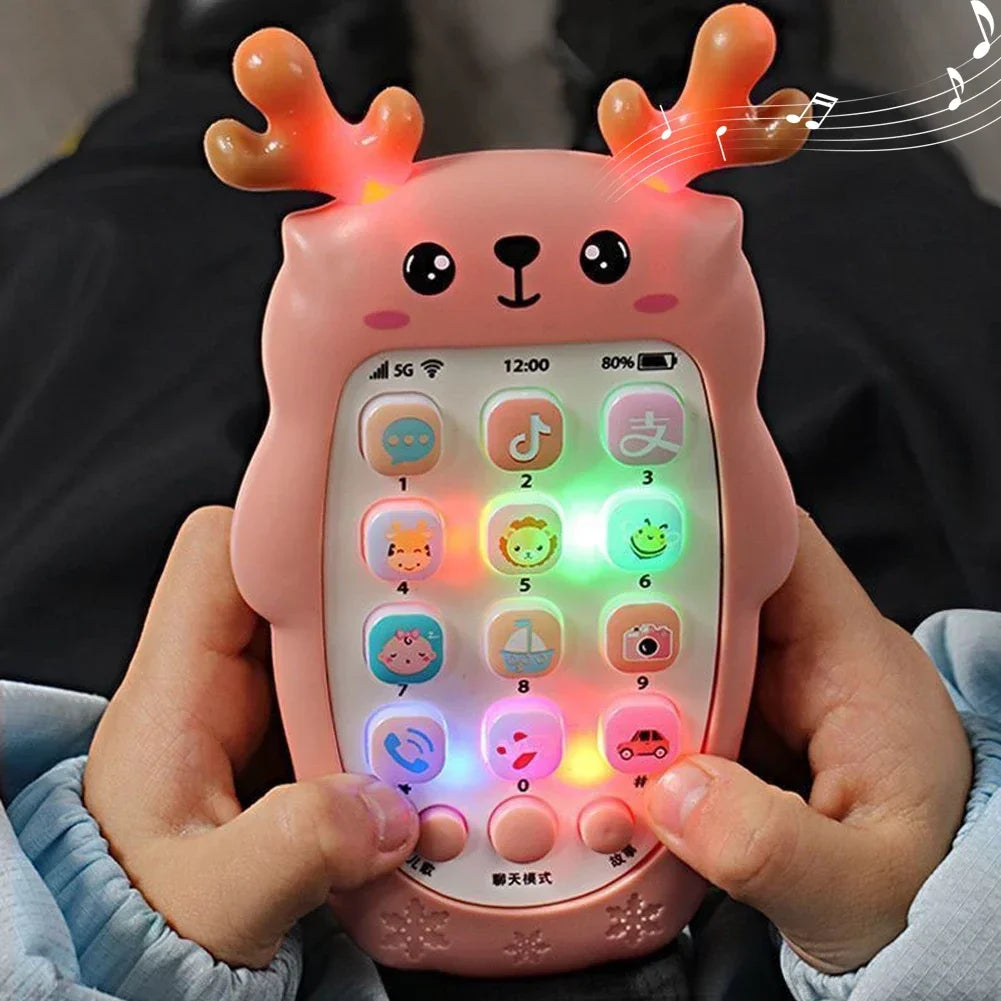 Téléphone jouet bébé bilingue avec anneau dentition et musique - jouet éducatif électronique enfant