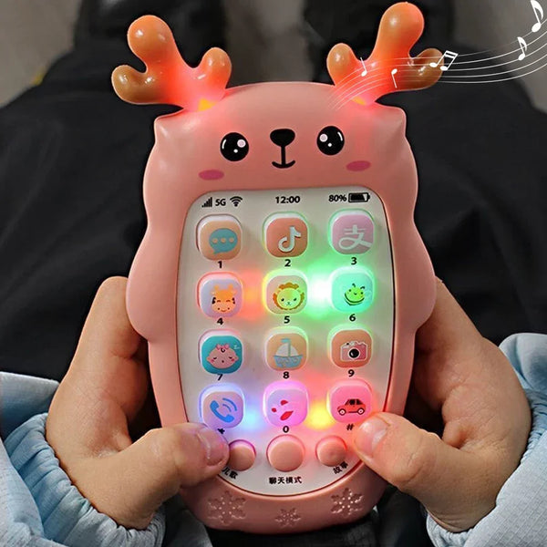 Téléphone jouet bébé bilingue avec anneau dentition et musique - jouet éducatif électronique enfant