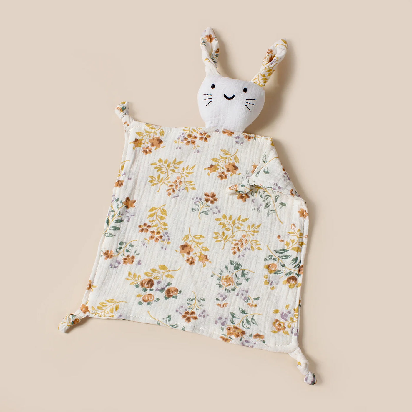 Doudou chat en mousseline coton pour nouveau-né