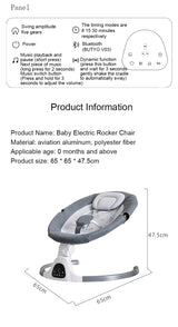 Berceau électrique bébé Bluetooth musique télécommande moustiquaire multifonctionnel