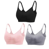 Lot 3 soutiens-gorge d'allaitement coton respirant grande taille push-up