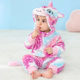 Pyjama combinaison polaire Mybooni — Motif licorne, lapin et dinosaure