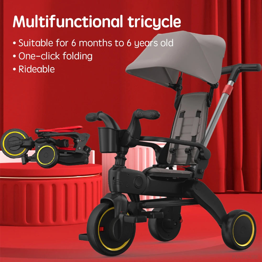 Poussette tricycle pliable Bouni — Ultra-légère 6,8 kg bébé 1-6 ans