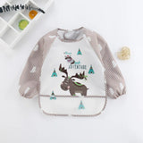 Bavoir tablier imperméable bébé manches longues - smock alimentation enfant plastron bavette vêtement