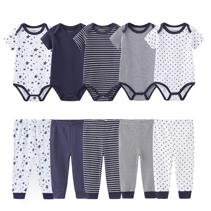 Coffret vêtements bébé 10 pièces Mybooni — Body et pantalon toutes saisons