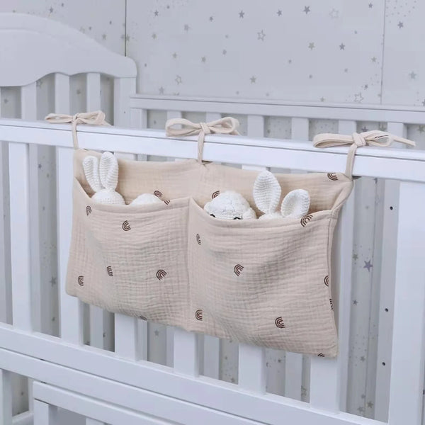 Organiseur tête de lit bébé Bouni — Sac rangement couches multifonction
