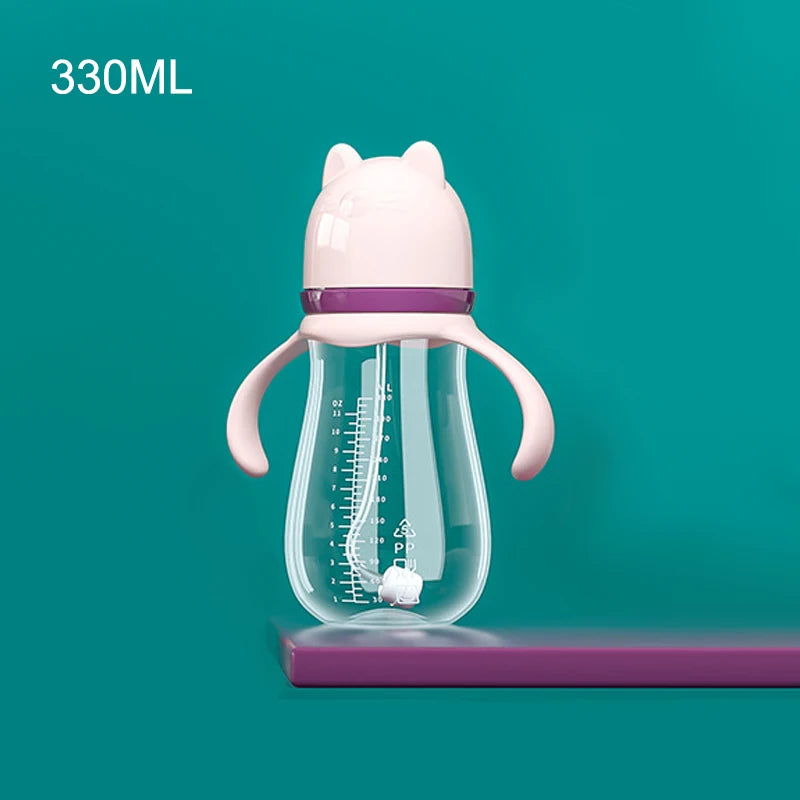 Biberon anti-coliques col large avec bille gravité et tétine silicone