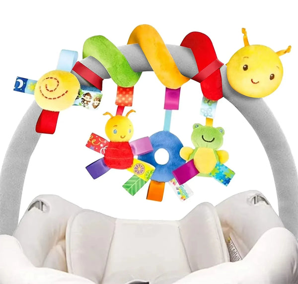 Hochets suspendus lit bébé Mybooni — Jouet doux spirale poussette et landau
