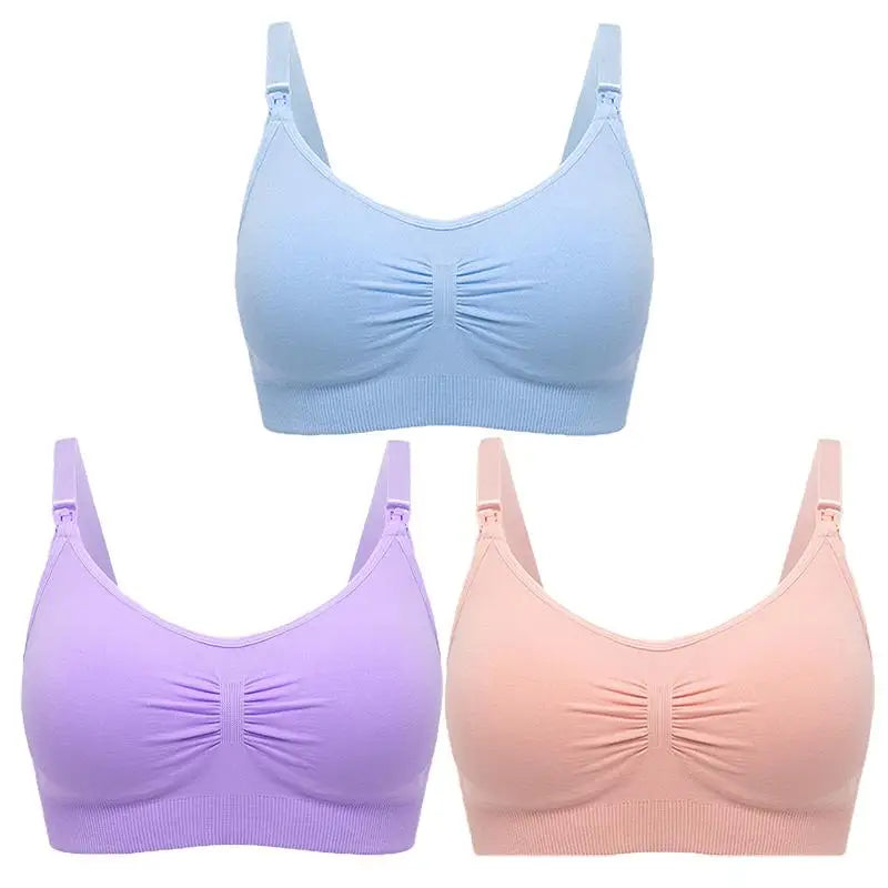 Lot 3 soutiens-gorge d'allaitement coton respirant grande taille push-up