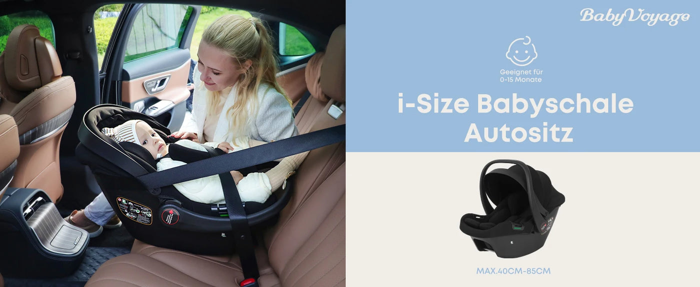 Siège auto bébé BabyVoyage I-Size jusqu'à 12kg - auvent solaire et ISOFIX