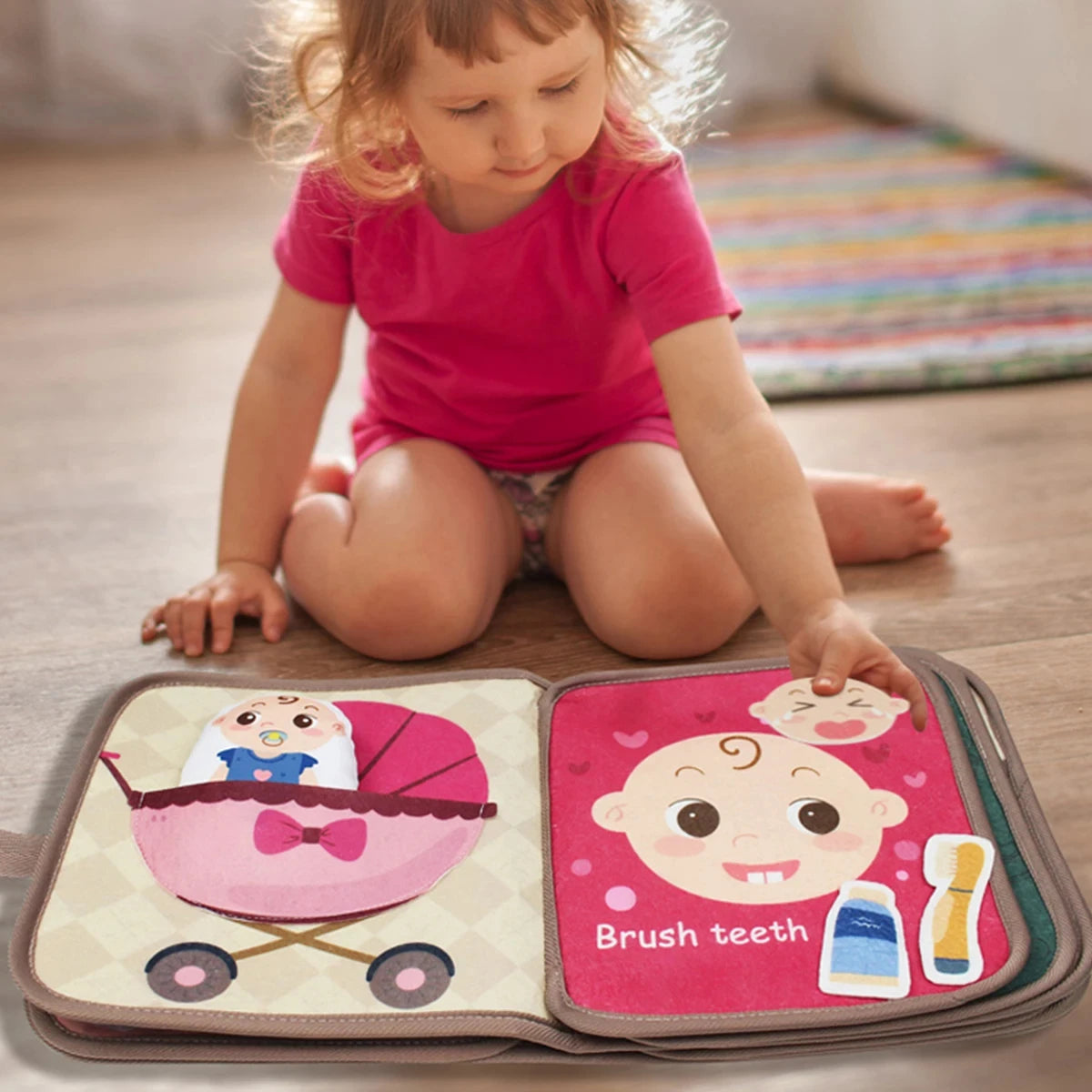 Livre Montessori bébé tissu sensoriel activités animaux — Bouni