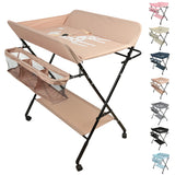Table à langer 7 couleurs Mybooni — Panier latéral et roulettes blocables