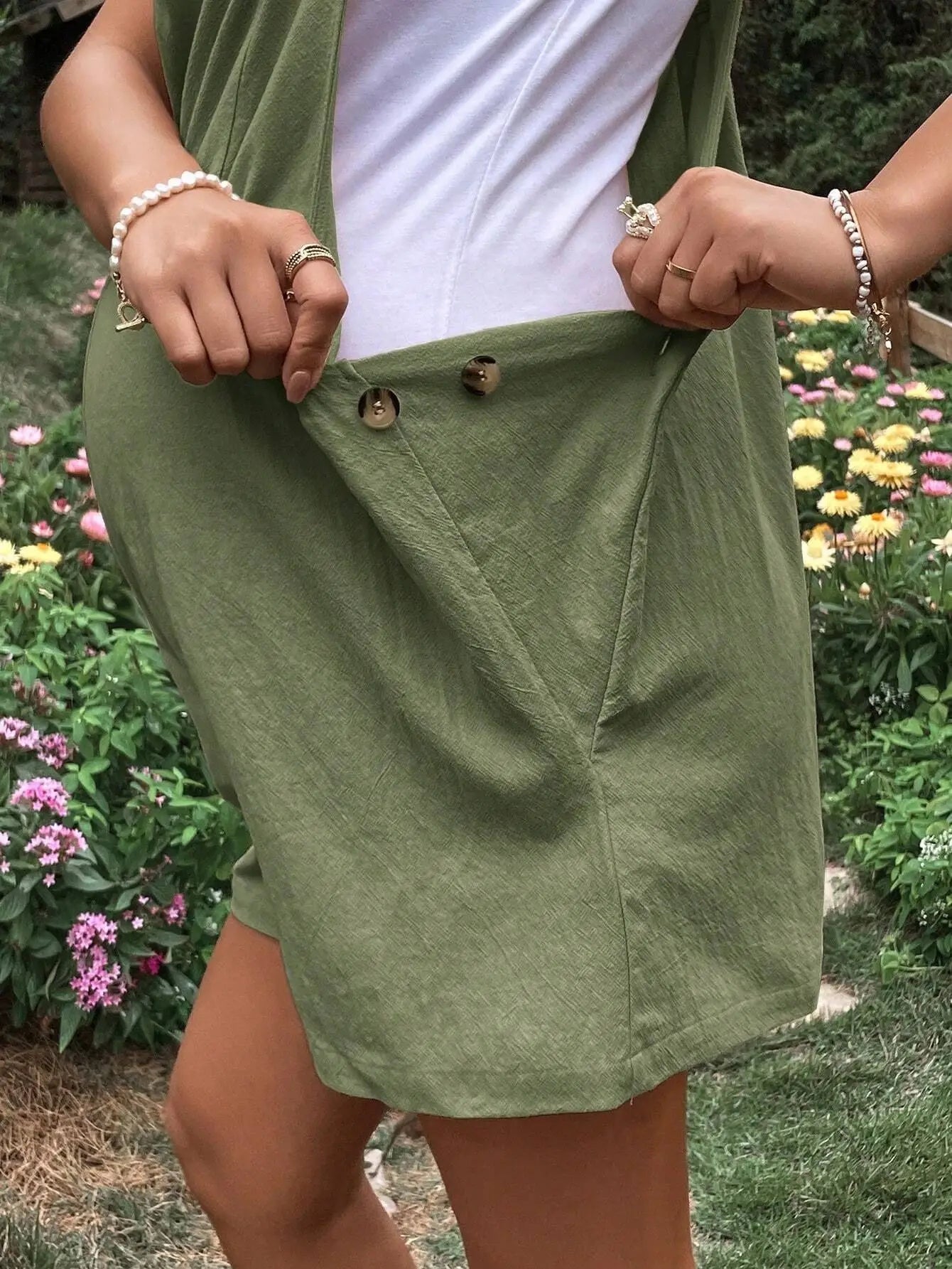 Combinaison short maternité Mybooni — Salopette été femme enceinte couleur unie