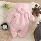 Combinaison bébé automne-hiver peluche chaud - grenouillère cartoon chien/lapin 0-2 ans