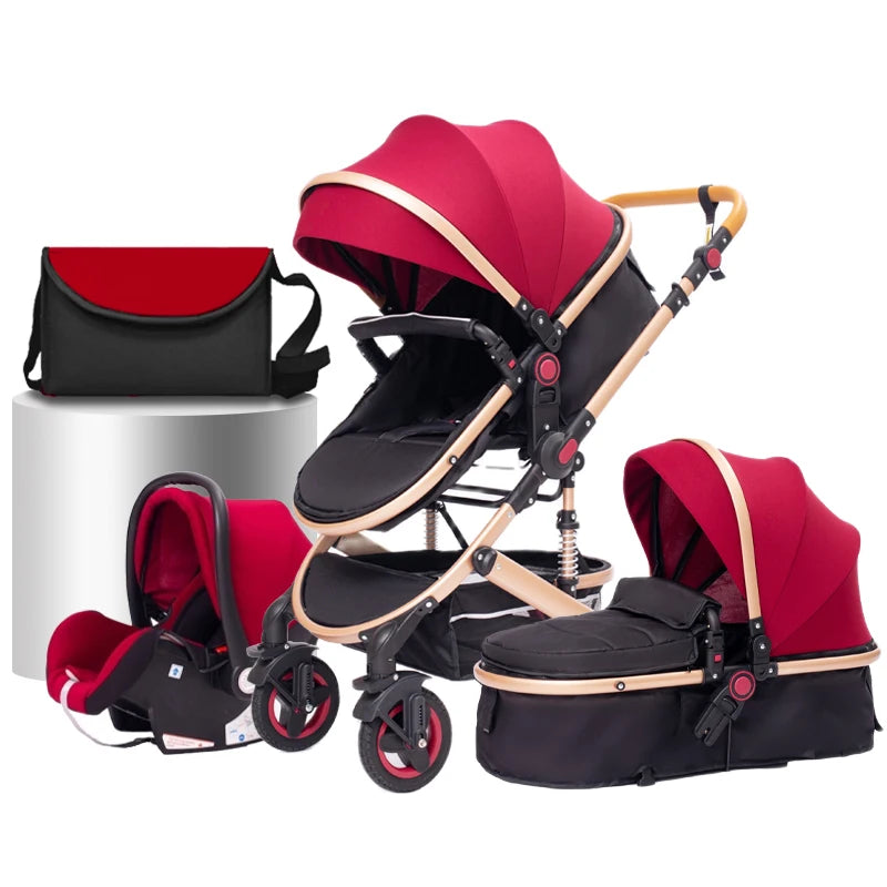 Poussette 3-en-1 pliante multifonctionnelle avec siège de sécurité livraison EU