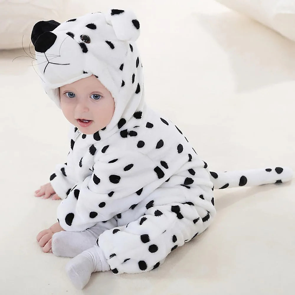 Combinaison pyjama bébé flanelle cartoon - grenouillère licorne/lapin/dinosaure animal