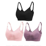Lot 3 soutiens-gorge d'allaitement coton respirant grande taille push-up