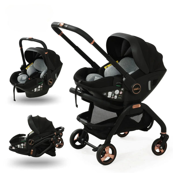 Poussette 3-en-1 portable Bouni — Nacelle nouveau-né et siège auto