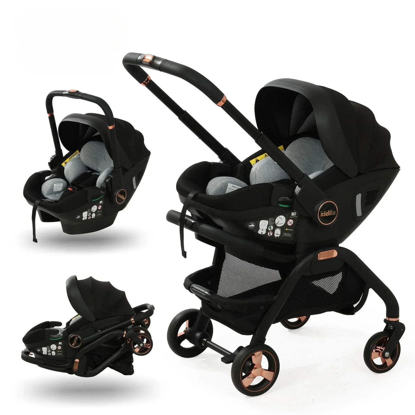 Poussette bébé Noir en situation d'utilisation