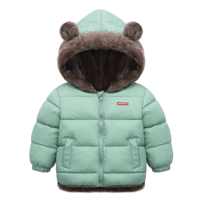 Manteau à capuche polaire Mybooni — Doublé cachemire enfant hiver