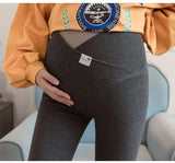 Legging maternité coton bas ventre taille basse - pantalon casual femme enceinte printemps-automne