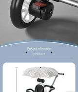 Poussette jumelle légère haute vue avec parasol pliable 4 roues