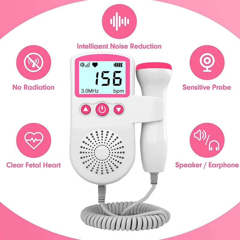 Doppler fœtal 3.0MHz Mybooni — Moniteur cardiaque anténatal usage domicile