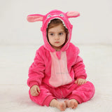 Combinaison pyjama bébé flanelle cartoon - grenouillère licorne/lapin/dinosaure animal