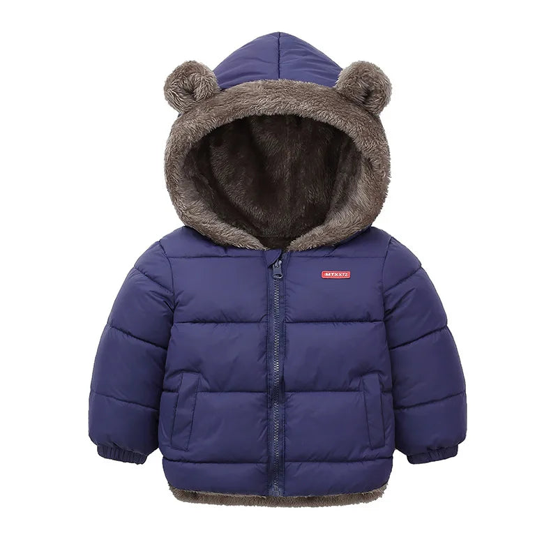 Manteau à capuche polaire Mybooni — Doublé cachemire enfant hiver