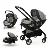 Poussette rose 4-en-1 avec nacelle siège auto de luxe pliable livraison EU
