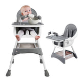Chaise haute bébé convertible portable double plateau et barre jouets