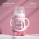 Biberon verre col large manchon silicone anti-coliques BPA Free