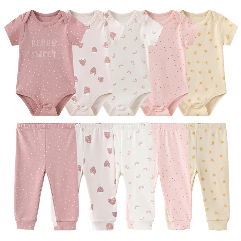 Coffret vêtements bébé 10 pièces Mybooni — Body et pantalon toutes saisons