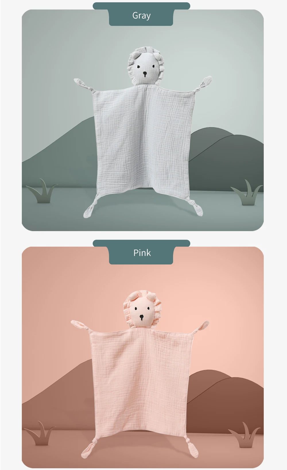 Serviette confort bébé mousseline coton - doudou bandana nouveau-né jouet éveil apaisement sommeil