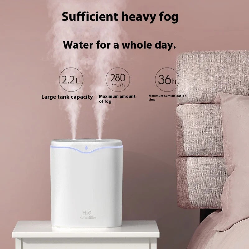 Humidificateur 2L double spray USB Mybooni — Silencieux sans fil chambre et bureau