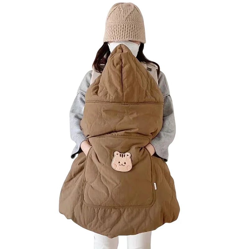 Cape de portage bébé Bouni — Capuche couverture chaude 80×85 cm