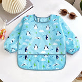 Bavoir tablier imperméable bébé manches longues - smock alimentation enfant plastron bavette vêtement
