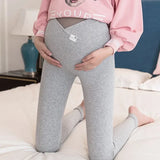 Legging maternité coton bas ventre taille basse - pantalon casual femme enceinte printemps-automne