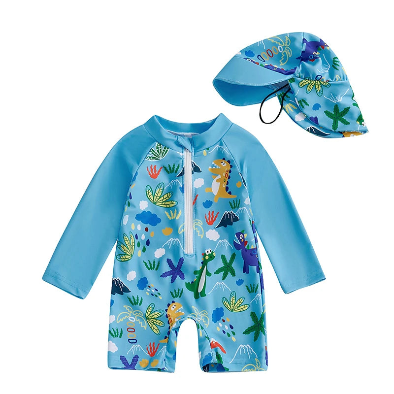 Maillot de bain anti-UV garçon Mybooni | Combinaison requin + Chapeau 0-5 ans