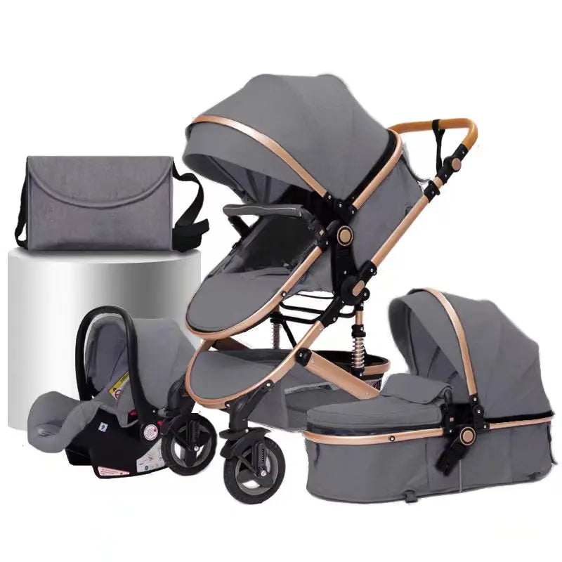 Poussette 3-en-1 pliable Mybooni — Multifonction siège auto inclus