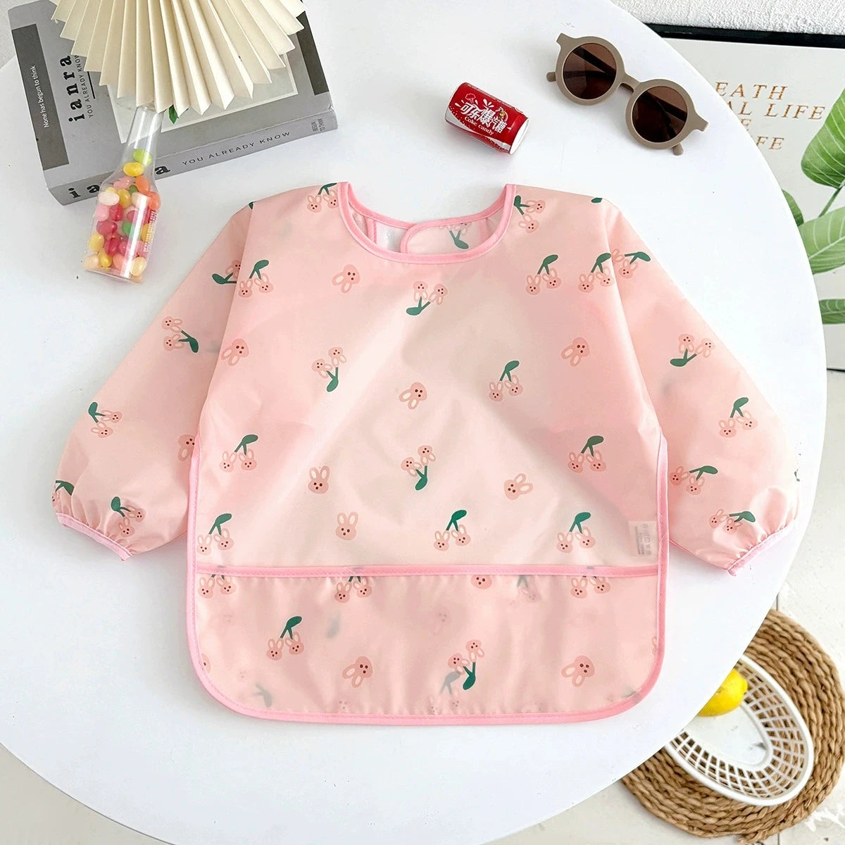 Bavoir imperméable manches longues Mybooni — Tablier repas protection vêtements