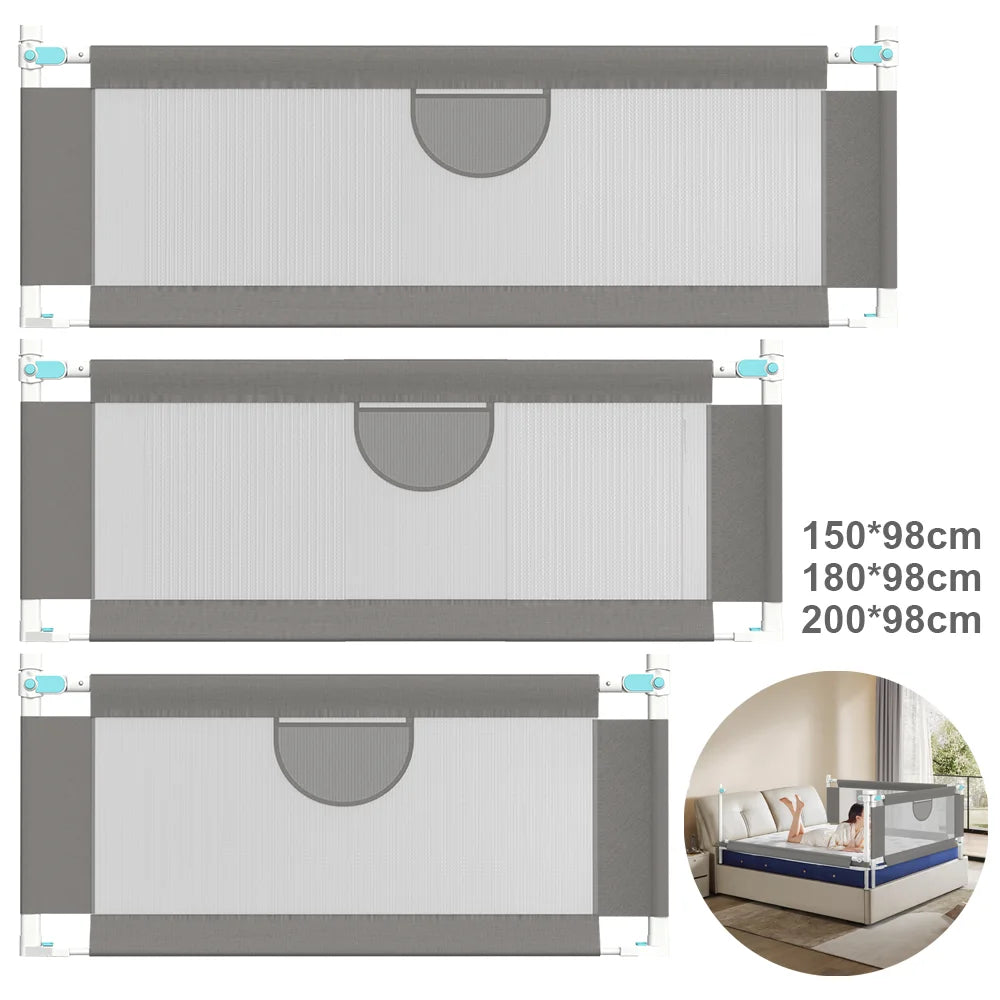 Garde-corps lit bébé acier tissu Oxford 150-200cm — Bouni