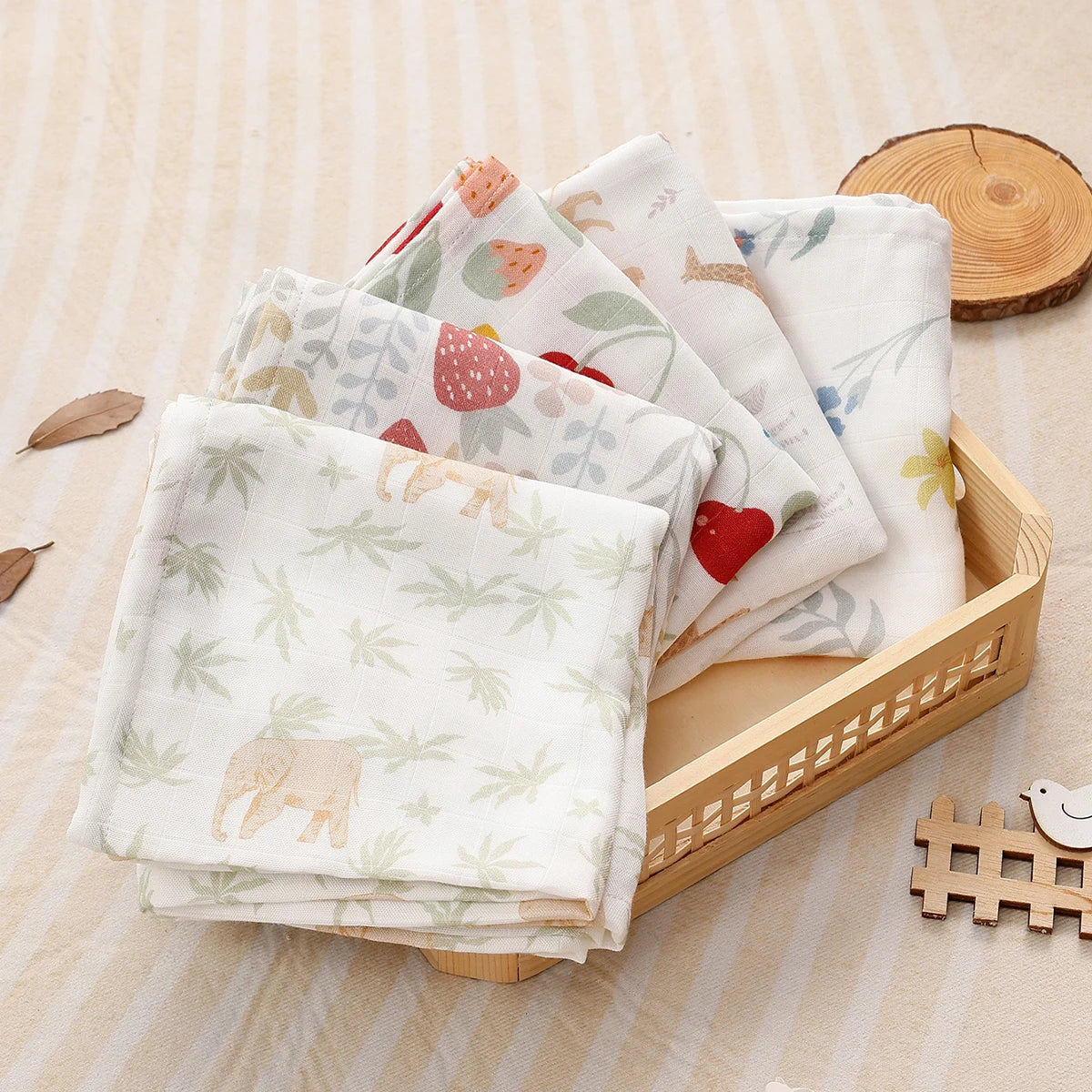 Lot 5 langes multifonctions bébé Bouni — Coton bambou certifié