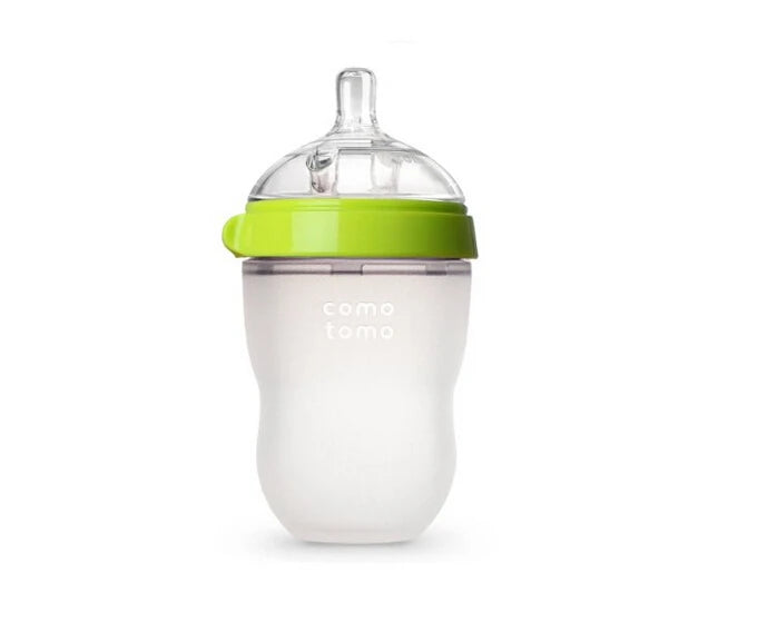 Lot 2 biberons bébé sans BPA silicone vert/rose - biberon enfant 5 oz et 8 oz