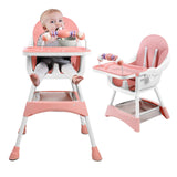 Chaise haute bébé convertible portable double plateau et barre jouets