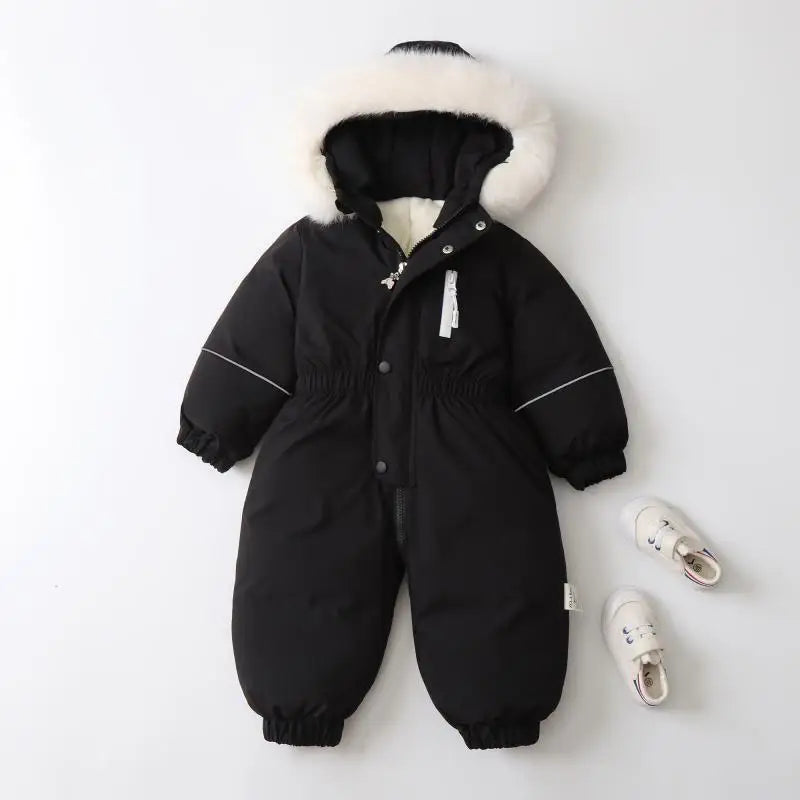 Combinaison ski bébé Mybooni — Col fourrure hiver garçon et fille