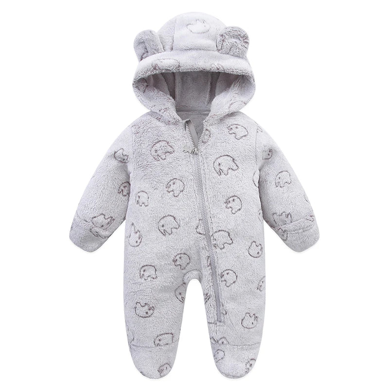 Grenouillère bébé flanelle douce chaude - combinaison imprimée cartoon automne-hiver 0-19 mois